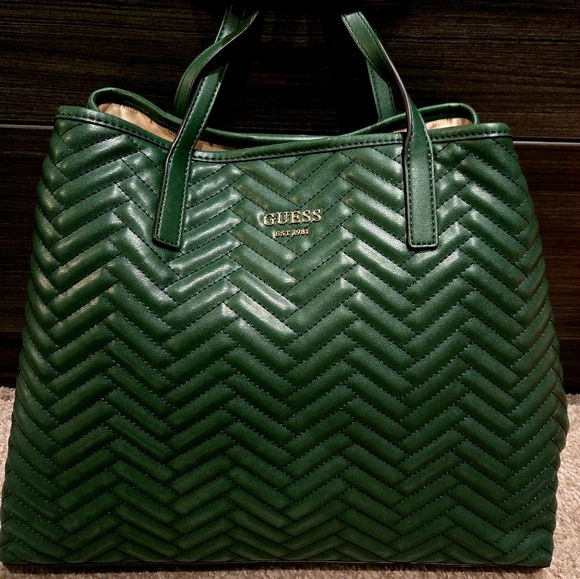 GUESS Large Tote Set In Dark Green - Picture 1 of 16